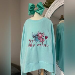 Girl Sweatshirt with Stich Embroidery Design